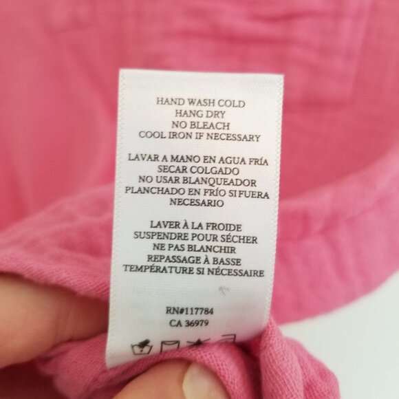 Rails Pink Collared Shortsleeve Top XS - Picture 9 of 10
